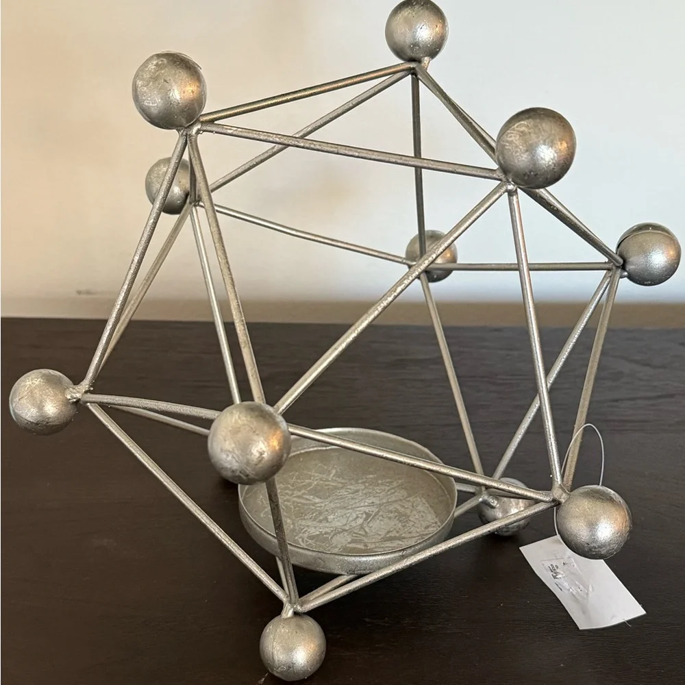 Bed Bath & Beyond Metal Geometric Candle Holder Lantern 10x9”